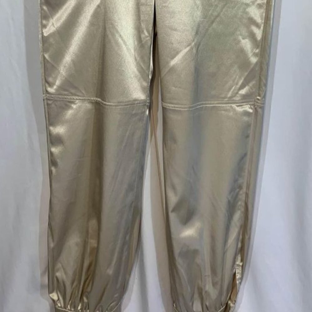 Woman’s satin pants. Champagne colour. Unique ankle design. Size … - Picture 2 of 8